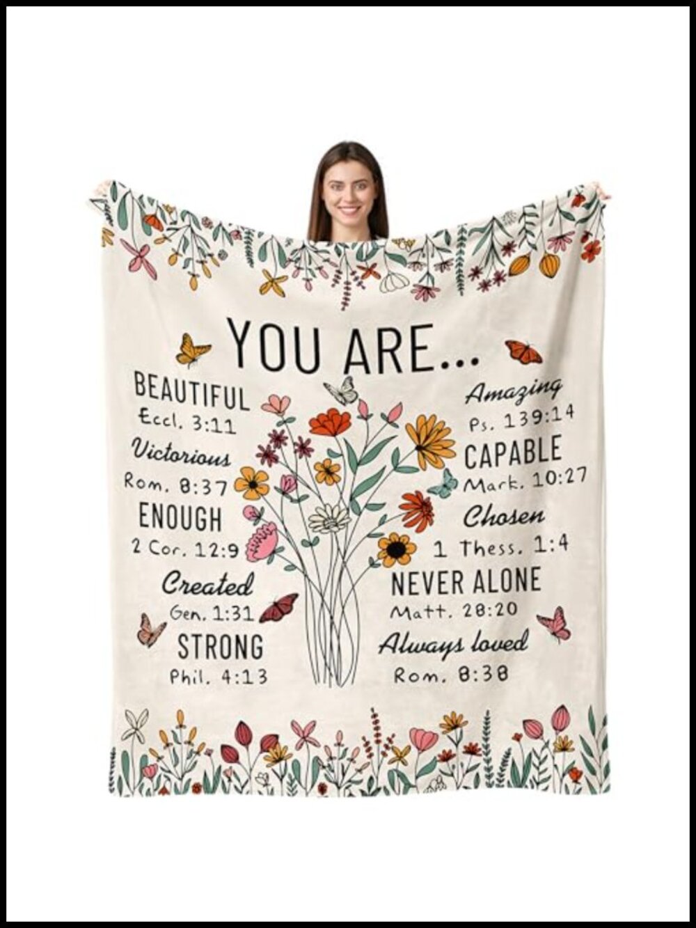 Christian Throw Blanket Soft Flannel Inspirational Religious Gift for Women